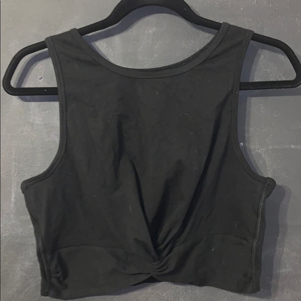 Black Twist Front Crop Top